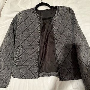 IKKS quilted denim jacket slate